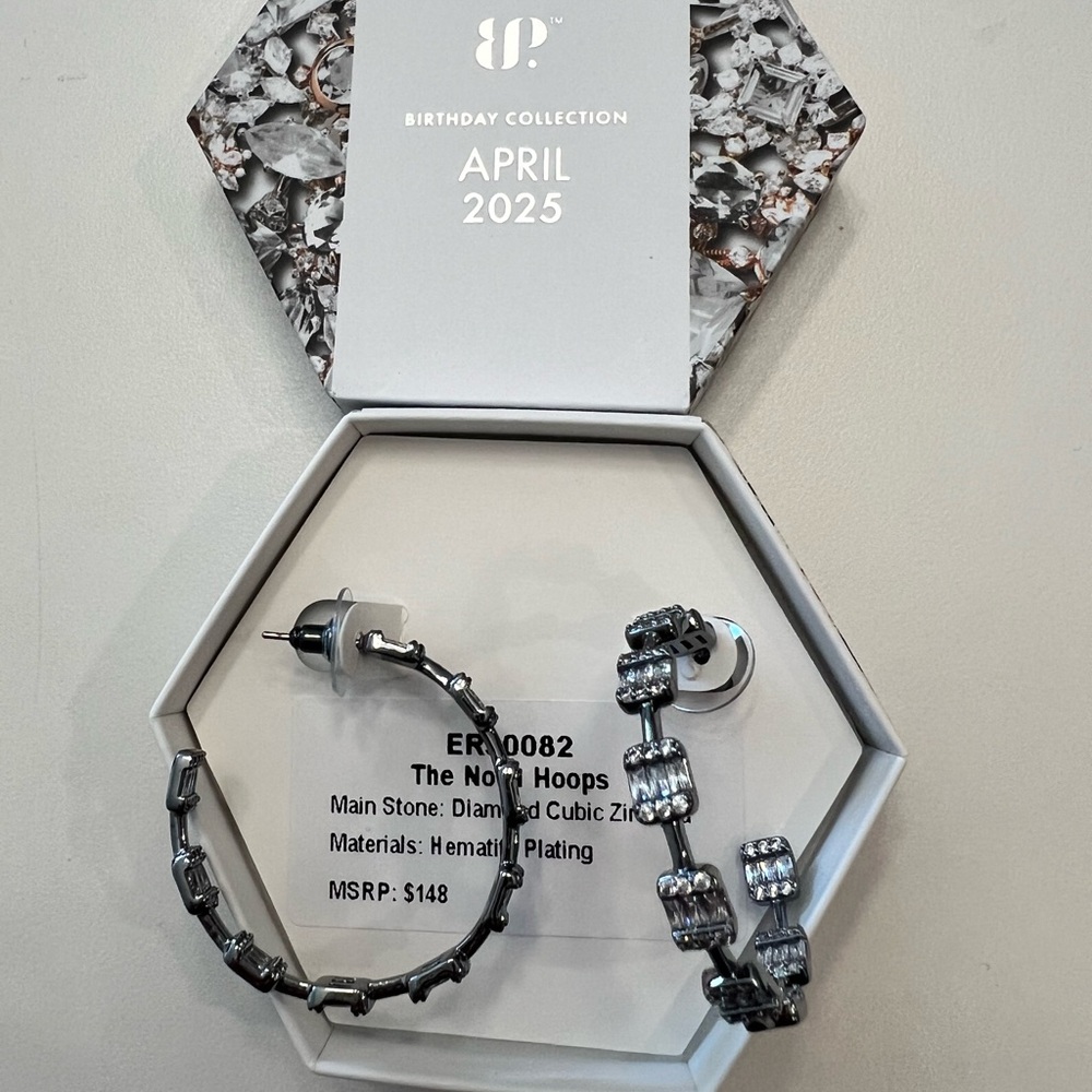 The Nova Hoops Ring Bomb Party Hematite Hoops April Bday